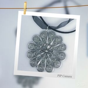 Pewter Flower Disc Necklace
